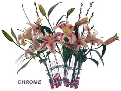 10-vial Tall Chrome Floral Arrangement